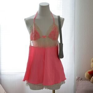Victoria's Secret Babydoll Barbie pink lace slip size M